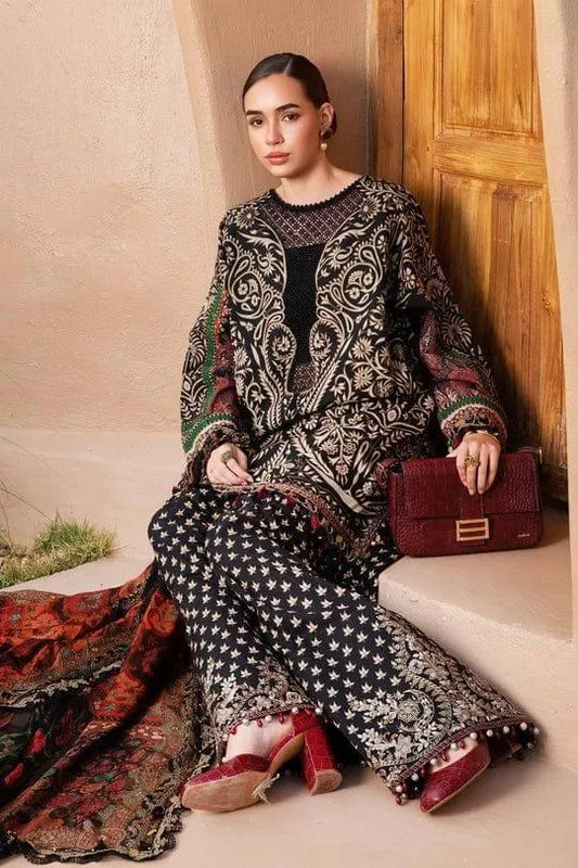 3 Pcs Women's Unstitched Printed Suit