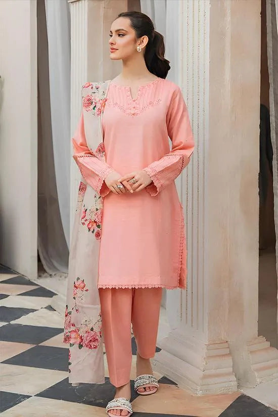 3 Pcs Women's Unstitched Printed Suit