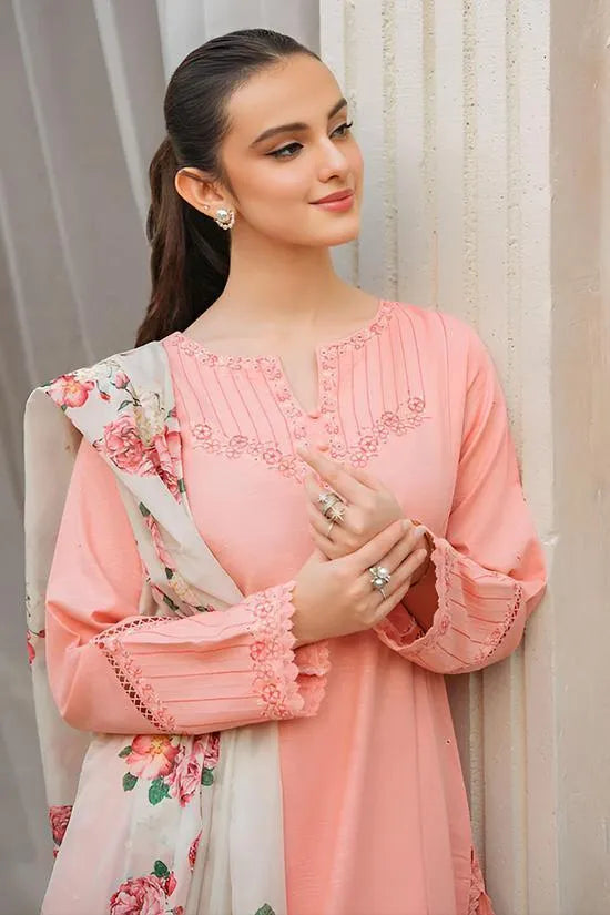 3 Pcs Women's Unstitched Printed Suit